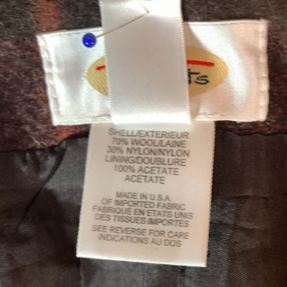 Talbots Womens Size 8 Wool Tartan Midi Wrap Skirt Burgundy Plaid Made In USA NWT - Picture 8 of 12